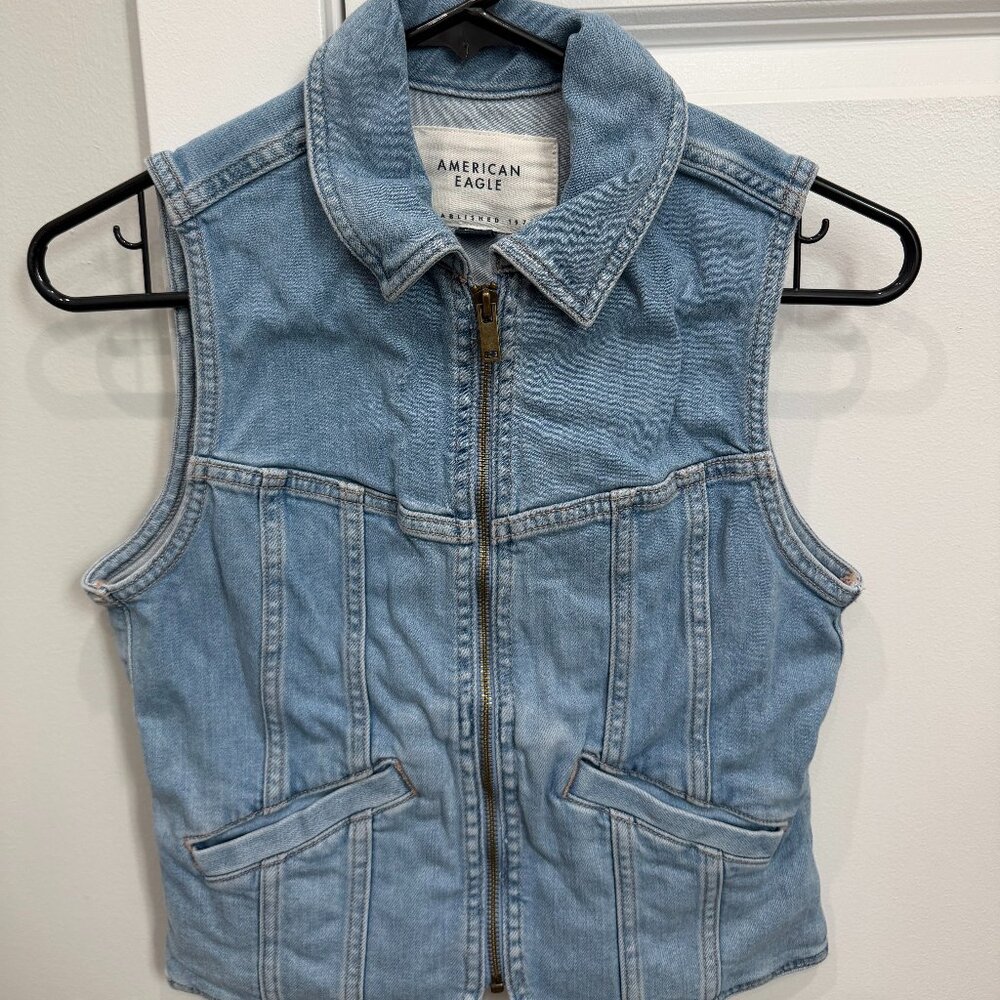 American Eagle Denim Jean Vest Extra Small